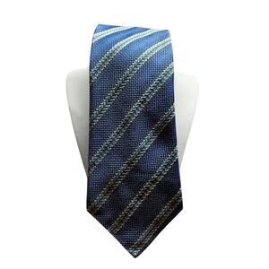 Blue Necktie GIANFRANCO VALENTINO 100% Italian Silk Hand Finished Men's Tie